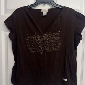Baby Phat Y2K  Women's Chocolate Brown Graphic Tee